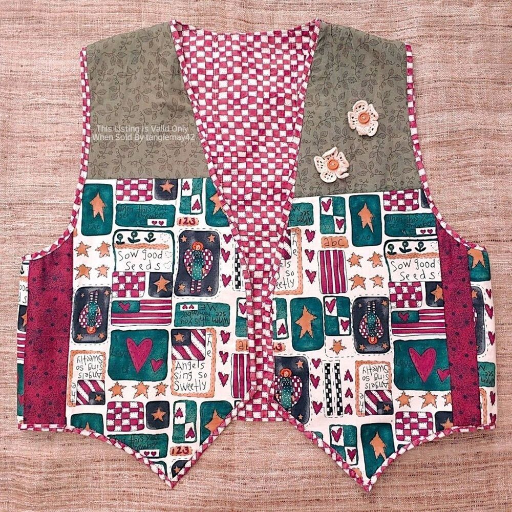 Alma Lynne Fabrics Christmas Quilted Vest Womens XL 1X